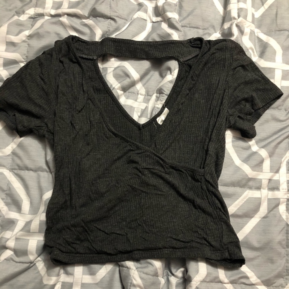 Gray crop top